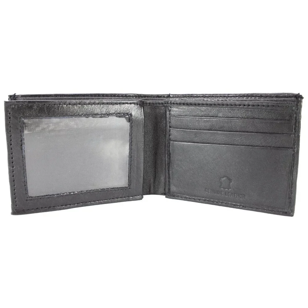 Men Lambskin Leather Wallet ID Card Organizer Black Bifold Stylish Wallet